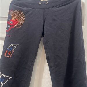 Vintage Y2K Lucky Brand Graphic Asian Art Boho  sweatpants